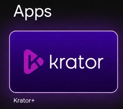 App Krator+ em destaque na lista de apps da TV